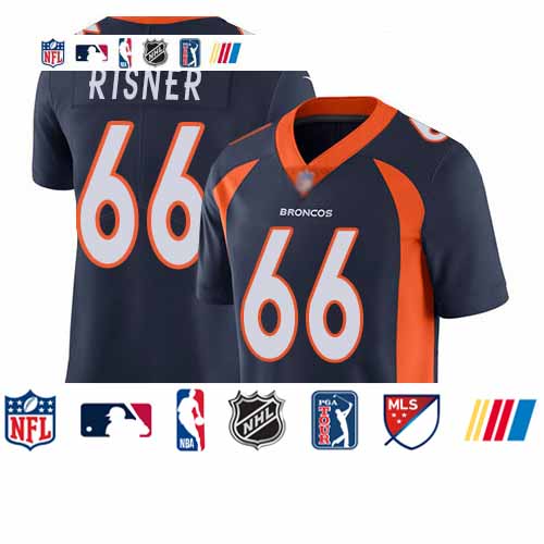 Custom Broncos #66 Dalton Risner Navy Blue Alternate Men’s Stitched Football Vapor Untouchable Limited Jersey