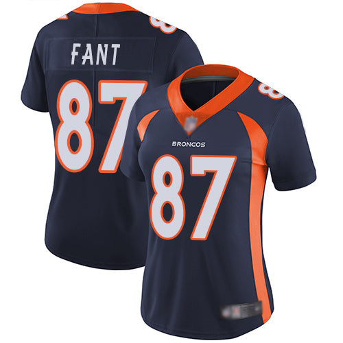 Custom Broncos #87 Noah Fant Blue Alternate Women’s Stitched Football Vapor Untouchable Limited Jersey