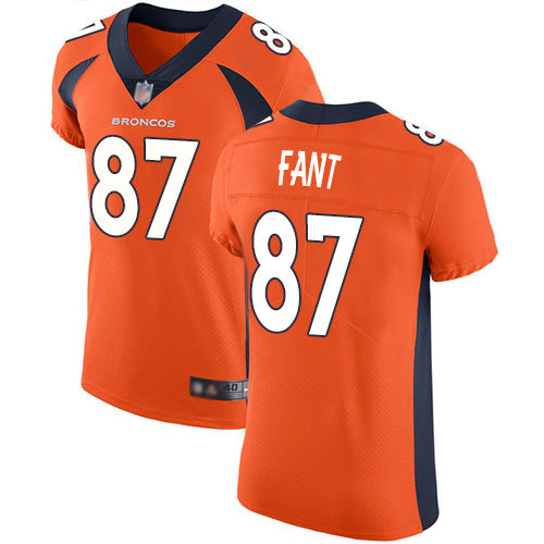 Custom Broncos #87 Noah Fant Orange Team Color Men’s Stitched Football Vapor Untouchable Elite Jersey