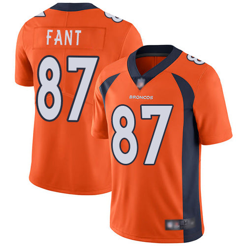 Custom Broncos #87 Noah Fant Orange Team Color Men’s Stitched Football Vapor Untouchable Limited Jersey