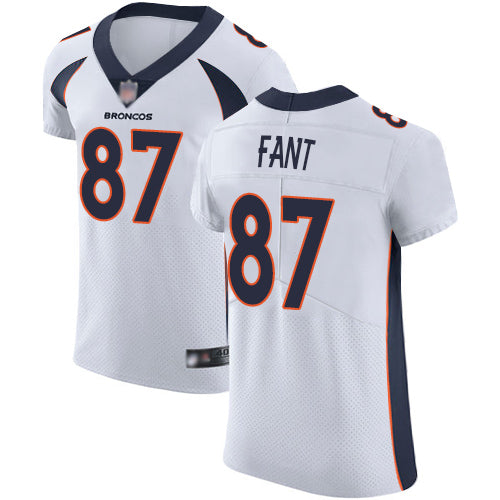 Custom Broncos #87 Noah Fant White Men’s Stitched Football Vapor Untouchable Elite Jersey
