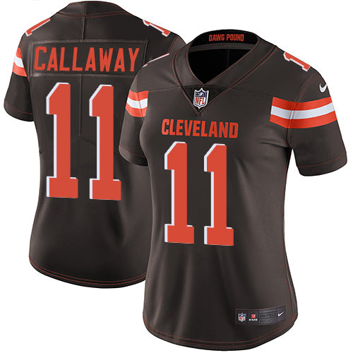 Custom Browns #11 Antonio Callaway Brown Team Color Women’s Stitched Football Vapor Untouchable Limited Jersey