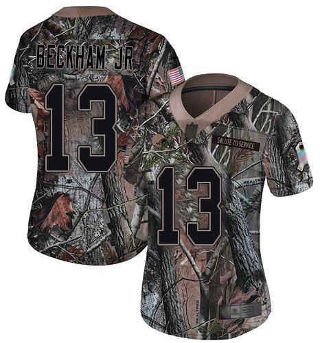 Custom Browns #13 Odell Beckham Jr Camo Women’s Stitched Football Limited Rush Realtree Jersey