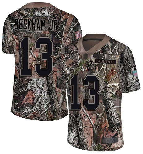 Custom Browns #13 Odell Beckham Jr Camo Youth Stitched Football Limited Rush Realtree Jersey