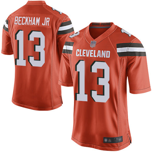 Custom Browns #13 Odell Beckham Jr Orange Alternate Youth Stitched Football New Elite Jersey