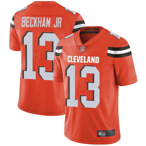 Custom Browns #13 Odell Beckham Jr Orange Alternate Youth Stitched Football Vapor Untouchable Limited Jersey