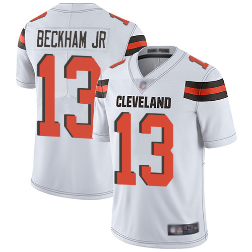 Custom Browns #13 Odell Beckham Jr White Youth Stitched Football Vapor Untouchable Limited Jersey