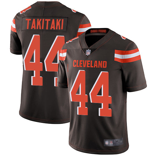 Custom Browns #44 Sione Takitaki Brown Team Color Men’s Stitched Football Vapor Untouchable Limited Jersey