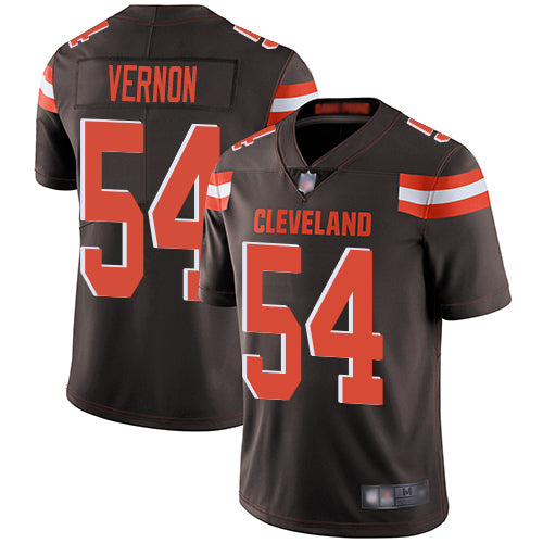 Custom Browns #54 Olivier Vernon Brown Team Color Men’s Stitched Football Vapor Untouchable Limited Jersey