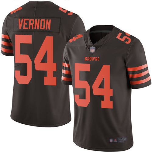 Custom Browns #54 Olivier Vernon Brown Youth Stitched Football Limited Rush Jersey