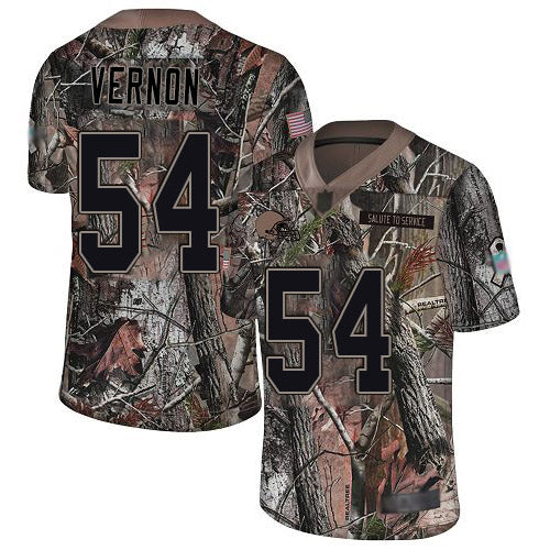 Custom Browns #54 Olivier Vernon Camo Men’s Stitched Football Limited Rush Realtree Jersey