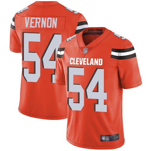 Custom Browns #54 Olivier Vernon Orange Alternate Youth Stitched Football Vapor Untouchable Limited Jersey