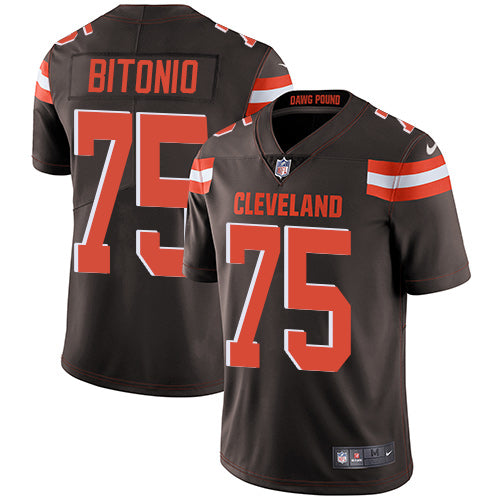 Custom Browns #75 Joel Bitonio Brown Team Color Youth Stitched Football Vapor Untouchable Limited Jersey