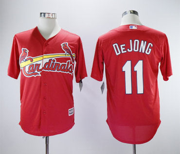 Custom Cardinals 11 Paul DeJong Red Cool Base Jersey