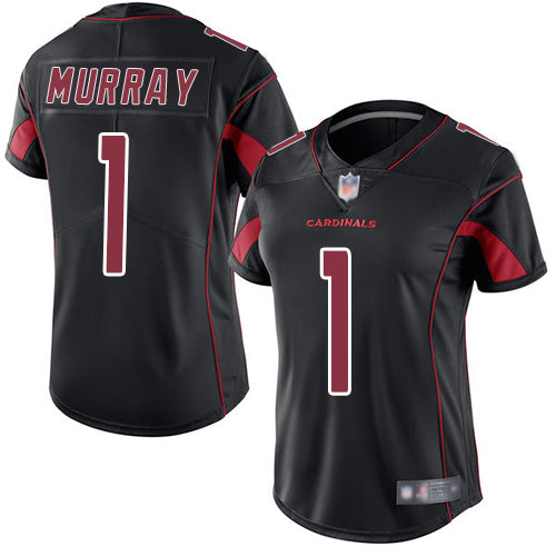 Custom Cardinals #1 Kyler Murray Black Women’s Stitched Football Limited Rush Jersey