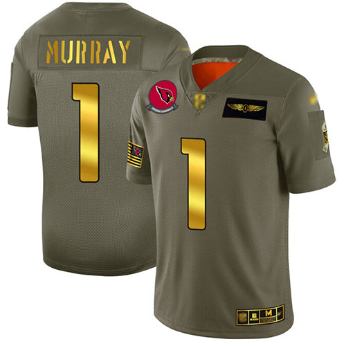 Custom Cardinals #1 Kyler Murray Camo Gold Men’s Stitched Football Limited 2019 Salute To Service Jersey