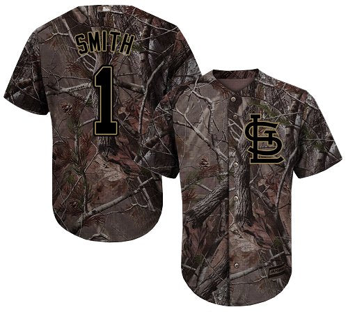Custom Cardinals #1 Ozzie Smith Camo Realtree Collection Cool Base Stitched Youth Baseball Jersey