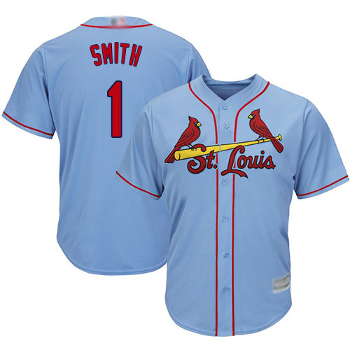 Custom Cardinals #1 Ozzie Smith Light Blue Cool Base Stitched Youth Baseball Jersey