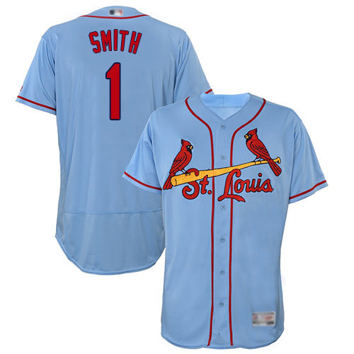Custom Cardinals #1 Ozzie Smith Light Blue Flexbase Collection Stitched Baseball Jersey