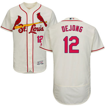 Custom Cardinals #12 Paul DeJong Cream Flexbase Collection Stitched Baseball Jersey