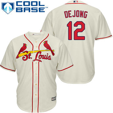 Custom Cardinals #12 Paul DeJong Cream New Cool Base Stitched Baseball Jersey