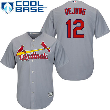 Custom Cardinals #12 Paul DeJong Grey New Cool Base Stitched Baseball Jersey