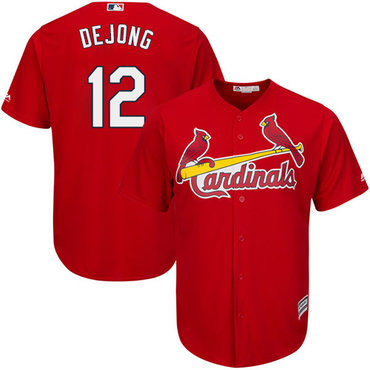 Custom Cardinals #12 Paul DeJong Red New Cool Base Stitched Baseball Jersey