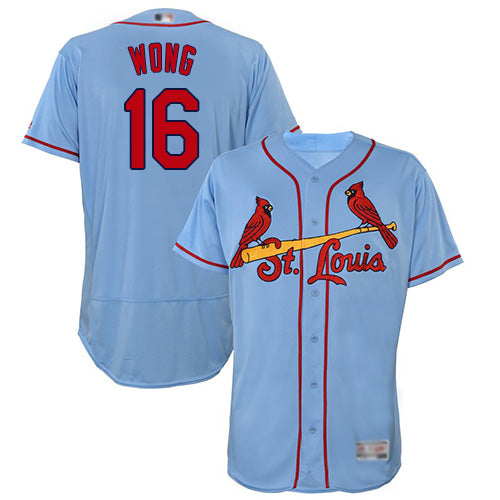 Custom Cardinals #16 Kolten Wong Light Blue Flexbase Collection Stitched Baseball Jersey