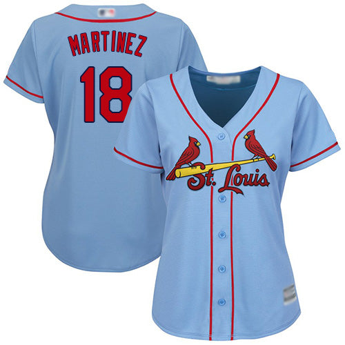 Custom Cardinals #18 Carlos Martinez Light Blue Alternate Women’s Stitched Baseball Jersey
