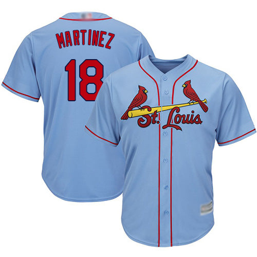 Custom Cardinals #18 Carlos Martinez Light Blue Cool Base Stitched Youth Baseball Jersey