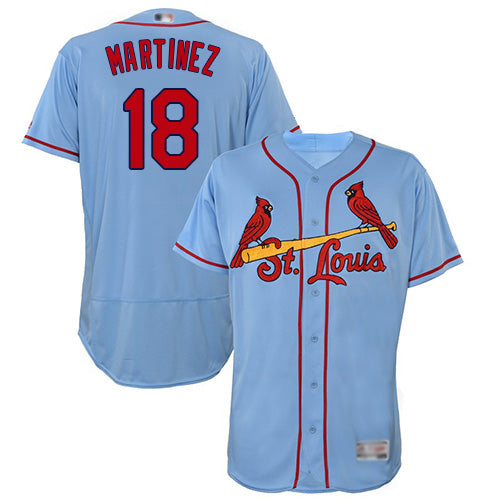 Custom Cardinals #18 Carlos Martinez Light Blue Flexbase Collection Stitched Baseball Jersey