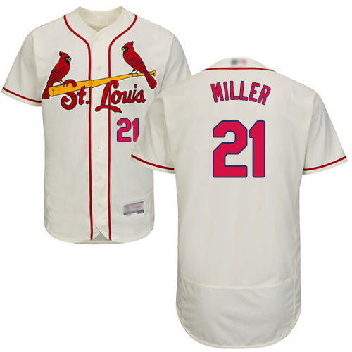 Custom Cardinals #21 Andrew Miller Cream Flexbase Collection Stitched Baseball Jersey