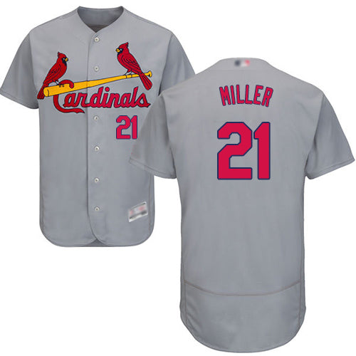 Custom Cardinals #21 Andrew Miller Grey Flexbase Collection Stitched Baseball Jersey