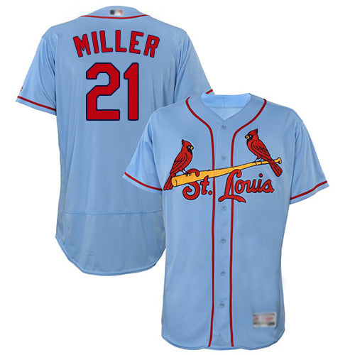 Custom Cardinals #21 Andrew Miller Light Blue Flexbase Collection Stitched Baseball Jersey