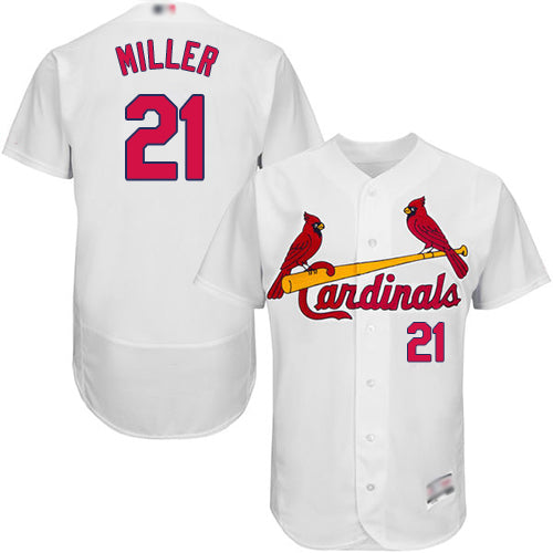 Custom Cardinals #21 Andrew Miller White Flexbase Collection Stitched Baseball Jersey