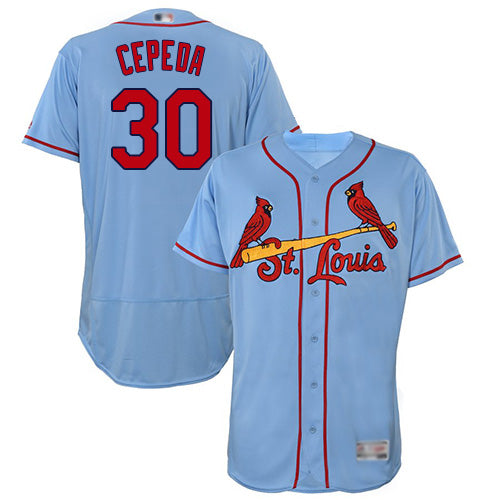 Custom Cardinals #30 Orlando Cepeda Light Blue Flexbase Collection Stitched Baseball Jersey