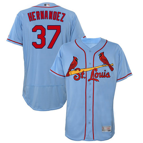 Custom Cardinals #37 Keith Hernandez Light Blue Flexbase Collection Stitched Baseball Jersey