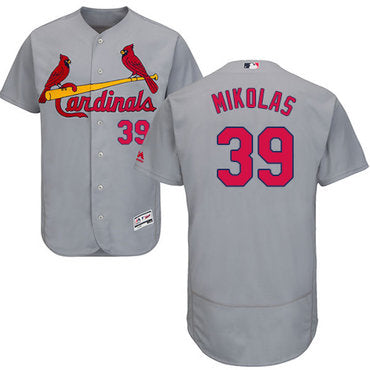 Custom Cardinals #39 Miles Mikolas Grey Flexbase Collection Stitched Baseball Jersey