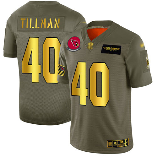 Custom Cardinals #40 Pat Tillman Camo Gold Men’s Stitched Football Limited 2019 Salute To Service Jersey