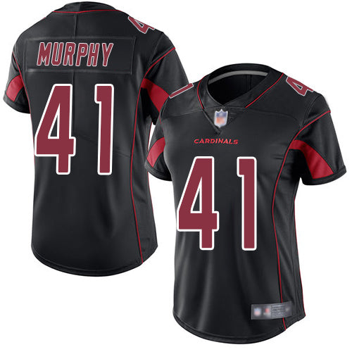Custom Cardinals #41 Byron Murphy Black Women’s Stitched Football Limited Rush Jersey