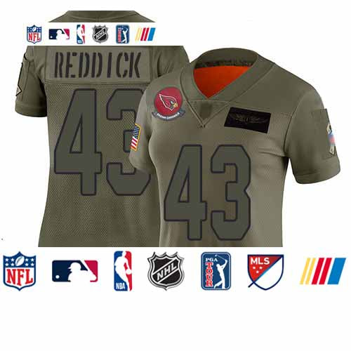 Custom Cardinals #43 Haason Reddick Camo Women’s Stitched Football Limited 2019 Salute to Service Jersey