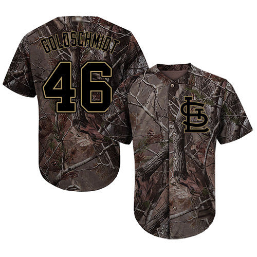 Custom Cardinals #46 Paul Goldschmidt Camo Realtree Collection Cool Base Stitched Youth Baseball Jersey
