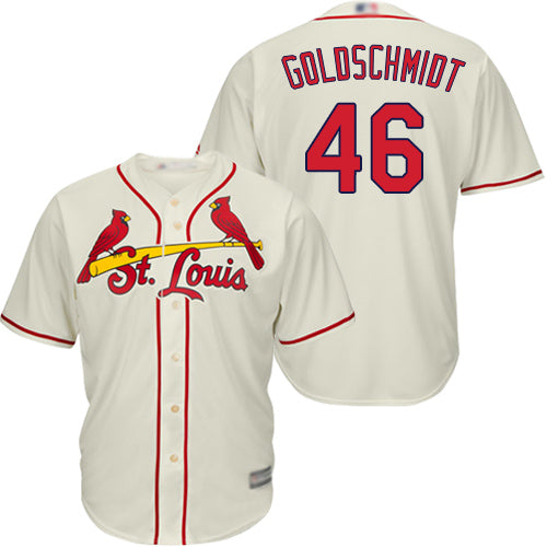 Custom Cardinals #46 Paul Goldschmidt Cream Cool Base Stitched Youth Baseball Jersey