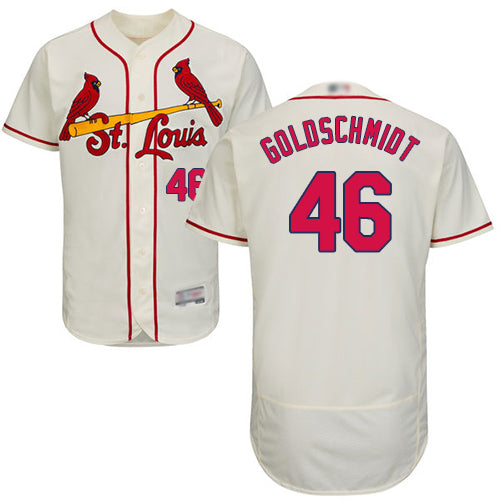 Custom Cardinals #46 Paul Goldschmidt Cream Flexbase Collection Stitched Baseball Jersey