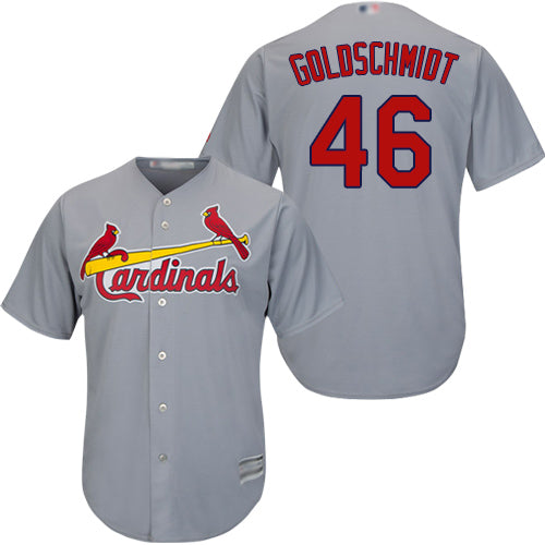 Custom Cardinals #46 Paul Goldschmidt Grey New Cool Base Stitched Baseball Jersey