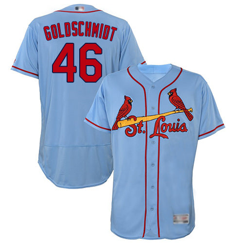 Custom Cardinals #46 Paul Goldschmidt Light Blue Flexbase Collection Stitched Baseball Jersey