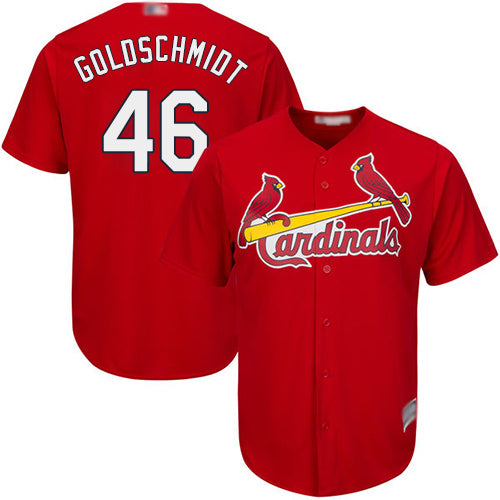 Custom Cardinals #46 Paul Goldschmidt Red Cool Base Stitched Youth Baseball Jersey
