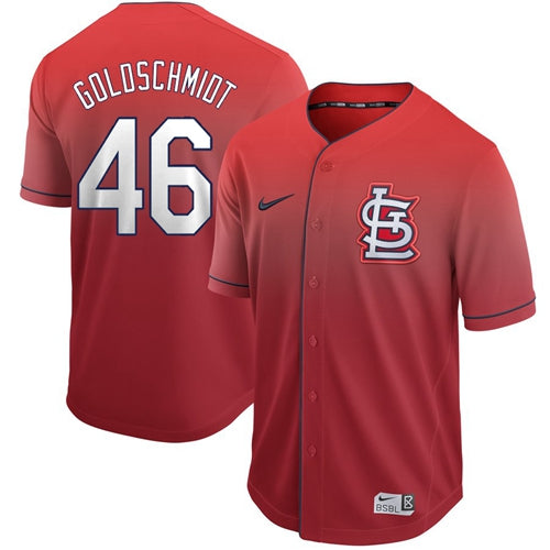 Custom Cardinals #46 Paul Goldschmidt Red Fade Stitched Baseball Jersey