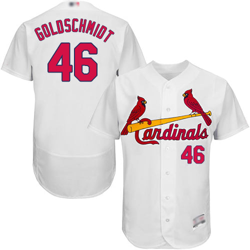 Custom Cardinals #46 Paul Goldschmidt White Flexbase Collection Stitched Baseball Jersey