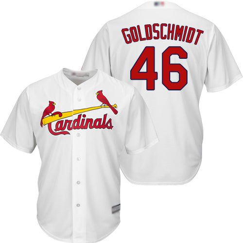 Custom Cardinals #46 Paul Goldschmidt White New Cool Base Stitched Baseball Jersey